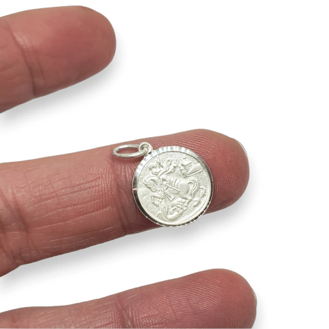 Dije Plata 925 San Jorge 15 mm Proteccion Religioso cod4506 - comprar online