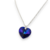 Cadena Plata + Dije Corazon Cristal Swarovski Heliotrope Violeta 18 mm cod4510 - ByMariana