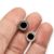 Aros Plata Bulgari con Onix Negro Pasante 10 mm cod4540 - tienda online