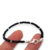 Pulsera Plata Piedras Naturales Agata 3 mm Negro con Bolitas cod4565 en internet