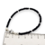 Imagen de Pulsera Plata Piedras Naturales Agata 3 mm Negro con Bolitas cod4565