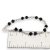 Pulsera Plata Bolitas 4 mm Y Cristal Negro 5 mm cod4594