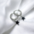 Aros Plata Argolla Colgante Estrella Con Bolitas cod4608 - ByMariana