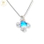 Cadena Plata Groumet + Dije Cristal Swa Cruz Griega Aurora Boreal 18 mm cod3745