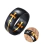 Anel Aço Preto 8mm Cruz Ouro - comprar online