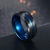 Anel Masculino 8mm Tungstênio Preto e Azul na internet