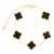 Pulseira 5 Trevos Preto Aço Inox Dourado - comprar online