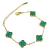 Pulseira Dourada 5 Trevos Verde Aço Inox - comprar online