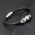 Pulseira Masculina Caveiras Gêmeas Prata - loja online