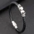 Pulseira Masculina Caveiras Gêmeas Prata