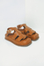 Lora - Papete Flatform Tiras Vazadas Feminino Caramelo