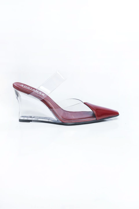 Andrea - Scarpin Salto Anabela Tira Vinil Feminino Vermelho - comprar online