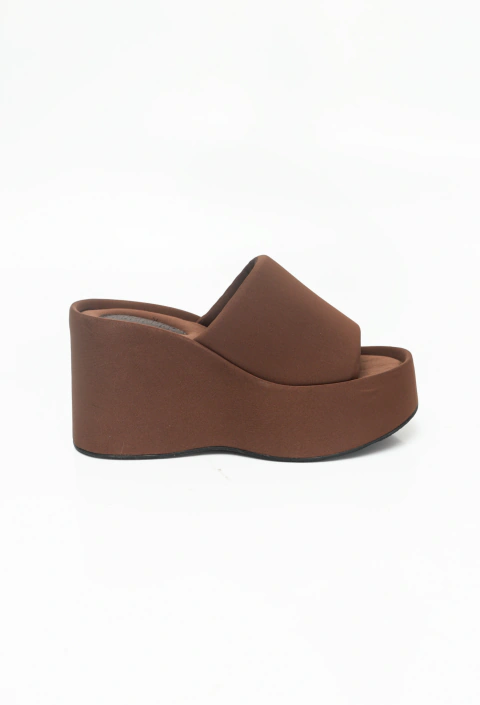 Any - Tamanco Plataforma Feminino Neoprene Marrom