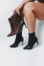 Imagem do Stacy - Bota Cano Baixo Salto Fino Preto