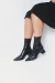 Megan - Bota Stretch Cano Baixo Bico Fino Salto Grosso Preto na internet