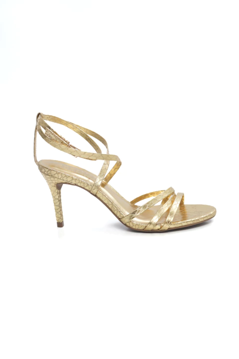 Maitê – Sandália Salto Fino Feminina Dourado