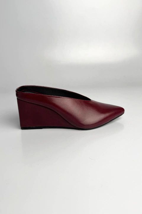 Virginia - Scarpin Mule Anabela Feminino Vinho
