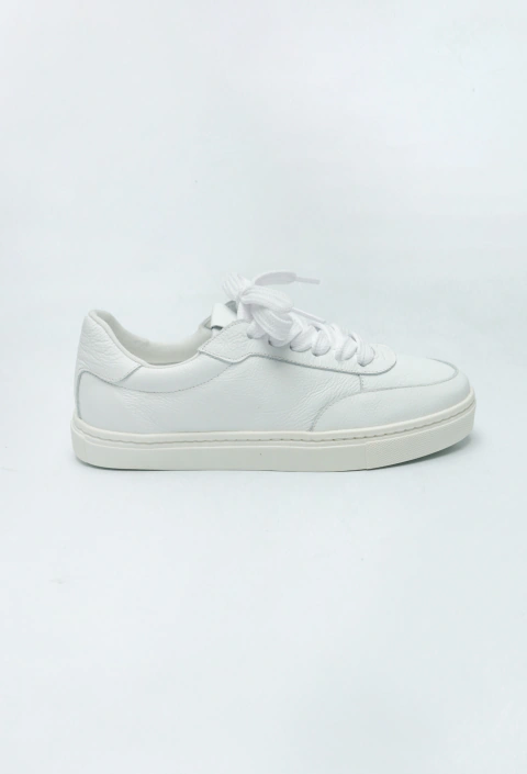 Rita - Tênis Clássico Casual em Couro Branco