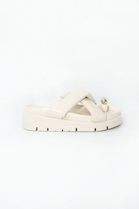 Elara - Papete Tiras Acolchoada Macia Enfeite Dedo Premium Feminino Off White - comprar online