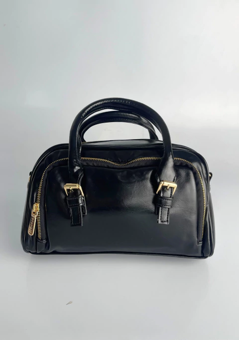 Fada - Bolsa Mão Ziper Napa Preto - comprar online