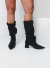 Susan - Bota Slouch Bico Fino Salto Grosso Camurça Preto - loja online