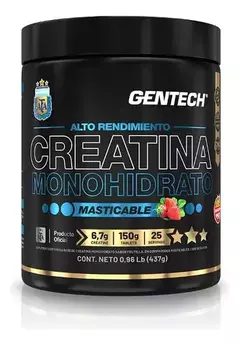 Gentech Creatina Monohidrato Masticable 25 serv