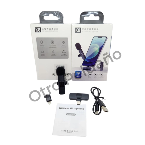 MICROFONO K8 CORBATERO INALAMBRICO - TIPO C / IPHONE (Lightning) - comprar online