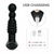 Vibrador negro para próstata con carga USB, diseño ergonómico y texturizado.