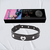 Elegante collar choker de cuero negro con un encantador detalle de corazón y brillantes, presentado en una hermosa caja.