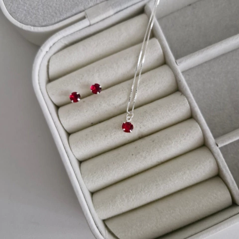 CONJUNTO REDONDO VERMELHO