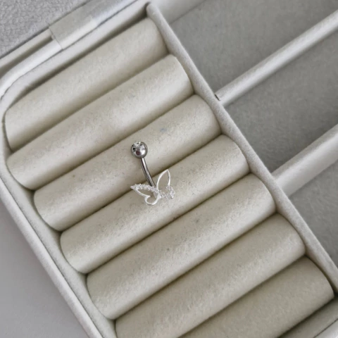 PIERCING UMBIGO BORBOLETA VAZADO