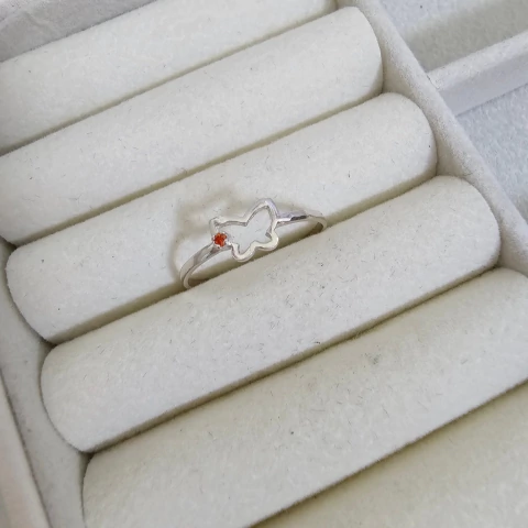 ANEL BORBOLETA PONTO DE LUZ LARANJA