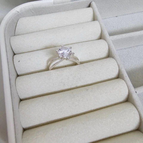 ANEL SOLITÁRIO GRANDE FIO DUPLO - comprar online