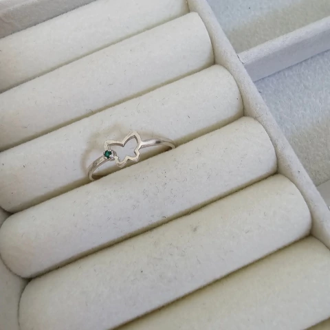 ANEL BORBOLETA PONTO DE LUZ VERDE