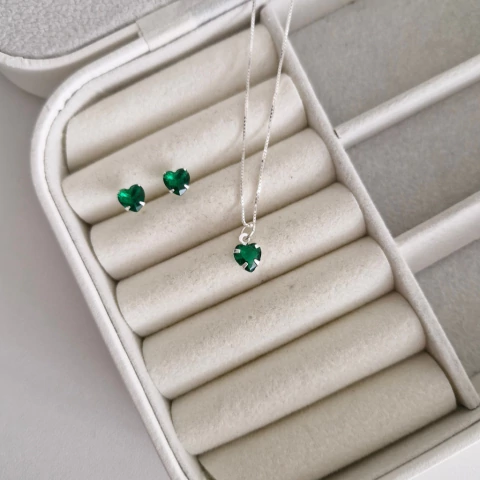 CONJUNTO CORAÇÃO VERDE BANDEIRA