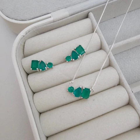 CONJUNTO 3 PEDRAS VARIADAS VERDE - comprar online