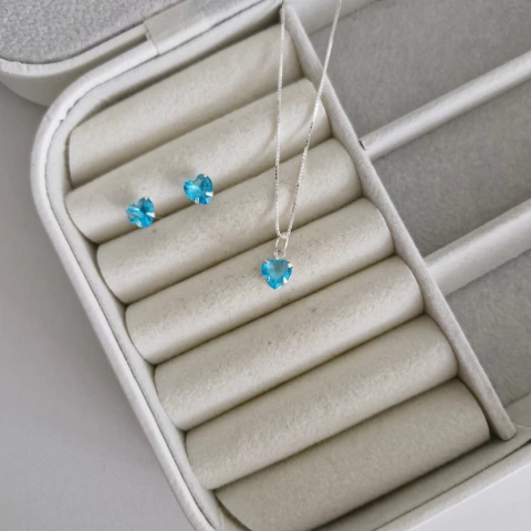 CONJUNTO CORAÇÃO AZUL BEBE