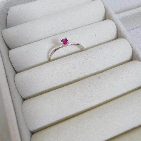 ANEL SOLITÁRIO PEQUENO ROSA PINK - comprar online