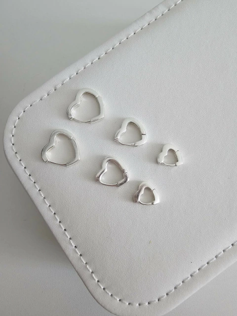 TRIO ARGOLA DE CLICK CORAÇÃO LISO