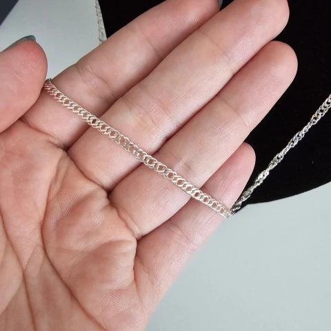 COLAR CORRENTE GRUMET DUPLA 3MM - 70CM - comprar online