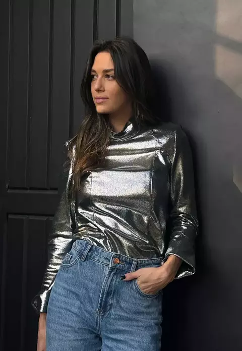 Blusa Manga Longa Sevilha em Couro - comprar online