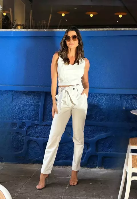Calça Cinto Faixa em Couro - comprar online