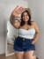 Short desfiado com lycra - loja online