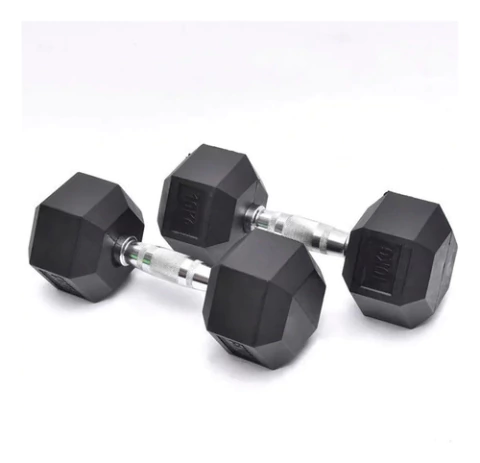 Par Mancuernas Pesas Hexagonales 10 Kgs Gimnasio Deportes