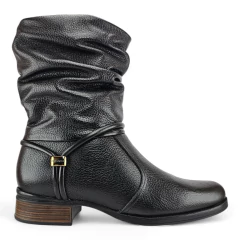 Bota pegada 282012 couro salto madeira enrrugado - comprar online