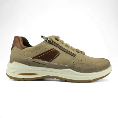 Sapatenis pegada 110507 nobuck c/zip recortes costura - comprar online