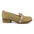 Sapato Feminino Pegada 222003 Mocassim Couro Pérola com Tiras Douradas - comprar online