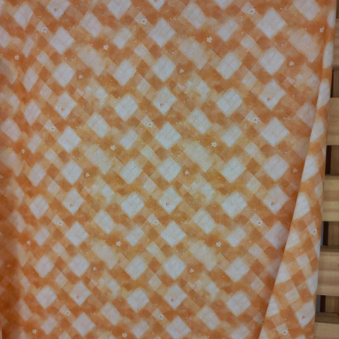 Coleção Capivaras - Xadrez largo com florzinhas -100% algodão - Fabricart