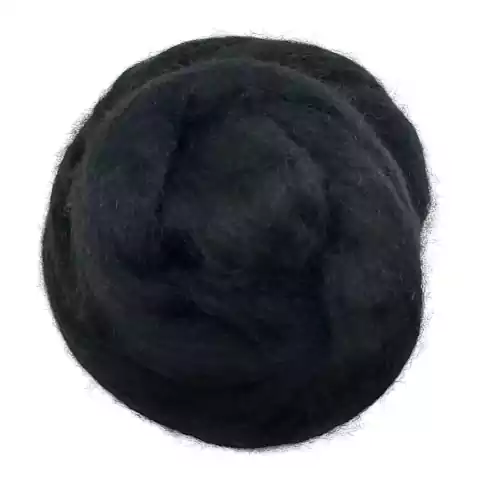 Lã natural de ovelha para feltragem - Preta - meada com 25 gramas