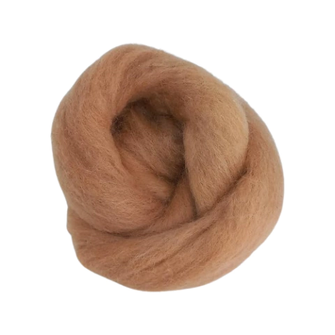 Lã natural de ovelha para feltragem - Bege - meada com 25 gramas